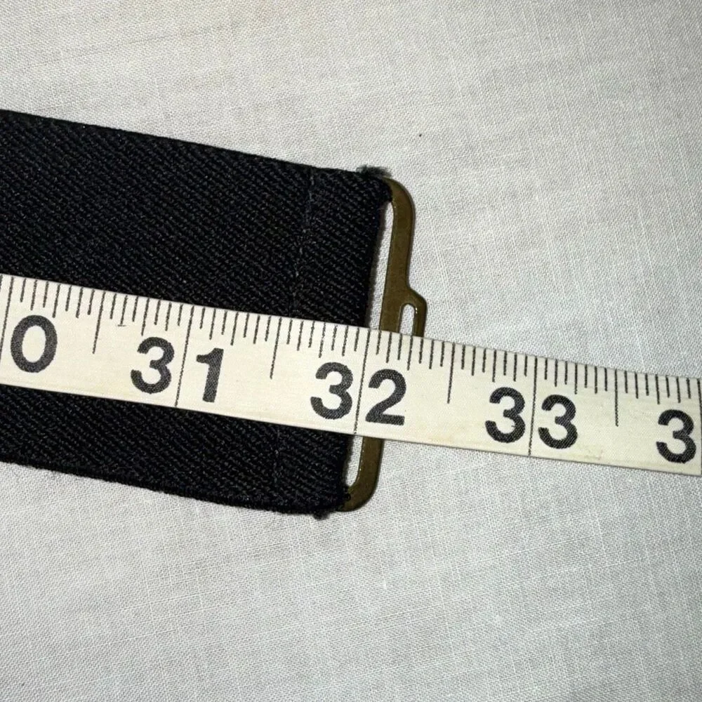 Vintage Nan Lewis Black & Gold Sculptural Enamel Buckle Belt | 1980s Modernist S
